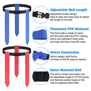 Drapeaux d'équipe de football promotionnels, drapeaux de football personnalisés ajustables en couleur pleine, et ceintures pour adultes et jeunes, équipement d'entraînement - Product Image 3