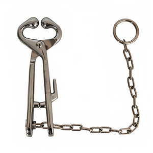 Porte-taureau professionnel de qualité supérieure vente chaude support de nez de taureau en acier inoxydable personnalisé avec chaîne - Product Image 1