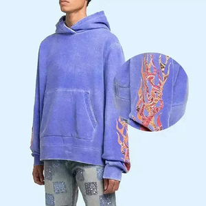 Sudaderas con capucha de lavado ácido de alta calidad para hombre y mujer con logotipo personalizado, marca de moda, sudadera térmica holgada con hombros Caídos para hombre y mujer - Product Image 2