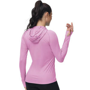 เสื้อสเวตเตอร์มีฮู้ดสวมหัวน้ําหนักเบาของผู้หญิงออกกําลังกายและวิ่งเสื้อกีฬา - Product Image 6