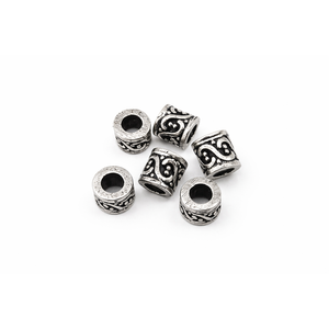 Perles d'espacement cylindriques oxydées plaquées argent 925 Chakralume, style vintage, pour la fabrication de bijoux, fournitures DIY, vente en gros, OEM - Product Image 1