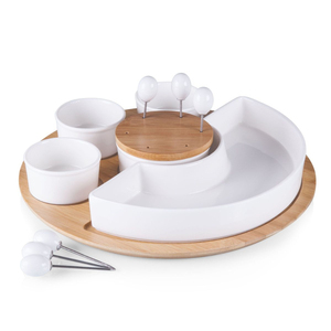 Plats de service divisés en métal au design admirable, pour les collations de fête, plateau de service, fournitures hôtelières, parfait pour les chips et les trempettes, les bonbons et les noix - Product Image 2