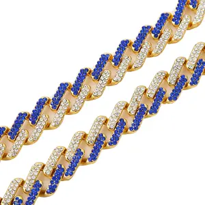 Cadena Cubana de 13mm al por Mayor, Joyería de Oro para Raperos, Collar de Cadena de Eslabones de Aleación de Zinc, Estilo Hip Hop, Joyería para Fiestas, 18 Pulgadas de Largo - Product Image 5