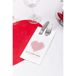 Serviettes de table blanches 40x40cm TQ Print Point-to-Point Kanguro, 480 pièces, B2B - Product Image 2