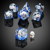 Jeu de dés en résine polyédriques, vente en gros, D4 D6 D8 D10 D12 D20 d & d, dés de jeu personnalisés, dés à noyau Animal pour DND RPG MTG, jeux de Table