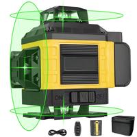 Super Niveau Laser Vert 3/4D à 12/16 Lignes, Auto-nivelant Horizontal 360°, Kits d'Outils Horizontaux et Verticaux