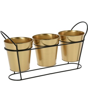 Support de jardinière en métal or et noir haut de gamme pour la maison support de Pot de fleur multiple décoratif d'intérieur pour décor de couloir de jardin - Product Image 1