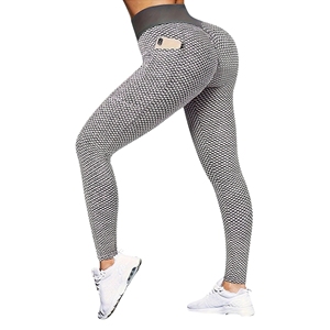 <b>Leopard</b> Pattern Honeycomb High Waist Yoga <b>Leggings</b> with Elastic Closure and Pocket Comfortable Fitness <b>Leggings</b> - Product Image 3