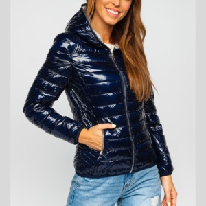 Chaqueta Bomber Acolchada Impermeable Personalizada de Punto con Capucha para Mujer, Ropa de Abrigo Informal de Invierno con Tela con Memoria - Product Image 1