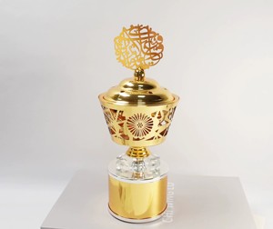 Quemador de incienso perforado creativo de Arte de hierro dorado Incensario de incienso minimalista de moda directamente del fabricante - Product Image 3