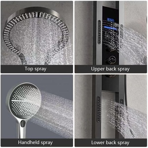 Chải vàng mưa đầu vòi hoa sen LED đa chức năng hệ thống phòng tắm thiết lập sang trọng Thác vòi hoa sen bảng điều chỉnh cột - Product Image 6