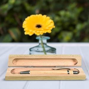 Wood <b>Pen</b> Stand With Two Slots Handcrafted Wood <b>Pen</b> Case Box Top Quality Wooden <b>Pen</b> Box Best Designer - Product Image 5