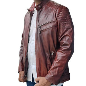 Fabrication de vestes en cuir PU de style fourrure avec poches zippées de haute qualité pour hommes veste en cuir de sport - Product Image 1