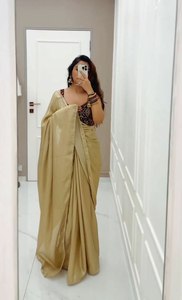 Độc Quyền Mềm Net Satin Lụa Saree Với Đẹp Thêu Siquance Làm Việc Ren Biên Giới Phụ Nữ Nhà Sản Xuất Thời Trang - Product Image 2