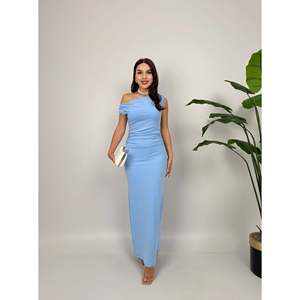 Robe longue en scuba bleu pour femme missJANELL, mélange polyester et lycra, style moulant élégant à manches longues pour tous les jours et les soirées, tailles S-XL - Product Image 3