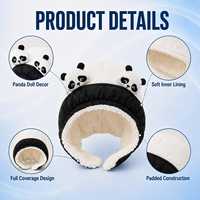 Gorro Acolchado con Cabeza de Animal de Dibujos Animados, Forro de Felpa, Doble Oso, Panda, Conejo, para Niños Pequeños, Precio de Fábrica con MOQ Bajo