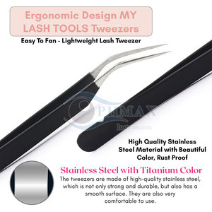 Pinzas de pestañas profesionales Acabado de color para pestañas clásicas y voluminosas Pinzas de extensión de pestañas recubiertas de color Premium - Product Image 4