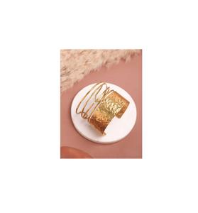 Brazalete y Anillo de Puño de Latón Chapado en Oro, Joyería Hecha a Mano para Mujer, Accesorio de Moda Étnico Moderno para Bodas - Product Image 3