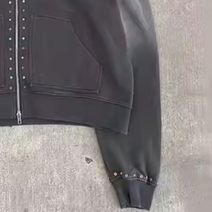 Survêtements décontractés à capuche légers et confortables avec strass pour hommes, vêtements de course, sur mesure, coupe régulière, fermeture à cordon - Product Image 5