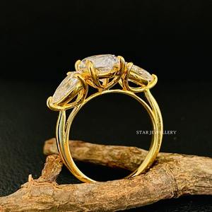 14K แข็งทอง2.00 CT Marquise Moissanite เพชรแหวนหมั้นเพชร, Marquise CUT Moissanite Diamond missanite Diamond RING - Product Image 1