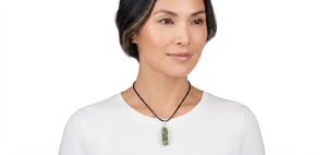Collar con Colgante de Aventurina Verde Natural de Doble Punta en Forma de Lápiz, Envuelto en Alambre, Joyería de Piedra Preciosa de Cuarzo con Energía Curativa - Product Image 4