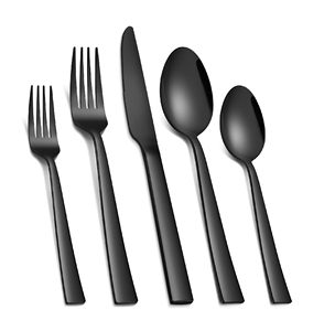 ชุดช้อนส้อมสแตนเลส5ชิ้นชุดช้อนส้อมสีดำด้าน - Product Image 4