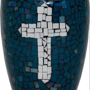 Handmade <b>Large</b> Adult Size Mosaic Glass Cremation <b>Urn</b> Unique Artwork With Individual Tiles Applied by Hand for Funerals - Product Image 1