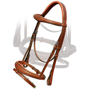 Cabecera de cabeza de brida de cuero ecuestre más vendida para carreras de caballos a precio mayorista brida de caballo inglesa de fabricación india - Product Image 3