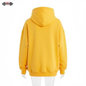 Sweat à capuche en polaire d'hiver marron imprimé de lettres personnalisées en gros 100% coton surdimensionné à capuche lourde pour hommes 3d pour - Product Image 2