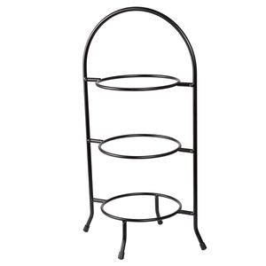 Three Tier Iron Metal Plate Rack Black Finished Perfect For Kitchenware <b>Tabletop</b> Standing Multifunction Plate <b>Storage</b> Holder - Product Image 1