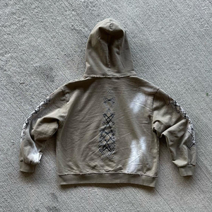 Nueva Sudadera con Capucha de Felpa Francesa de Algodón con Parche Bordado, Estilo Vintage Hip Hop Urbano, Corte Recortado - Product Image 2