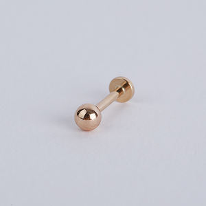 Orecchini a Sfera Trendy in Oro 14k per Donna, Piercing Basic con Filettatura Interna, Disponibilità all'Ingrosso - Product Image 5