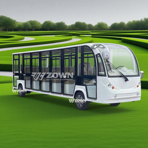 รถบัสเที่ยวชมไฟฟ้าและรถยนต์14ที่นั่งรถรับส่งแบบปิดสำหรับโรงพยาบาล/สวนสัตว์/ทัวร์กลางคืนรถบัสขนาดเล็กที่มีประตูและเครื่องปรับอากาศ - Product Image 3