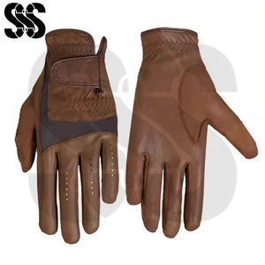 Best Supplier OEM ODM Breathable Comfortable New Arrival Winter Brown Color Contrast Synthetic Leather Custom Fit Full Finger - Product Image 4