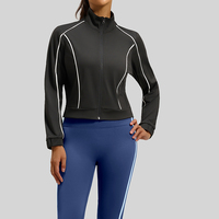 Veste de yoga pour femme PASUXI, couleur contrastée, extensible dans quatre directions, haute élasticité, fermeture éclair intégrale, respirante, séchage rapide, vêtements de sport