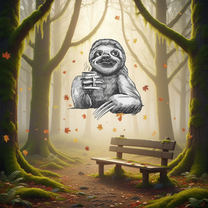 Camiseta Premium con Diseño de Perezoso y Taza de Café, Animal Perezoso Adorable para Promociones - Product Image 3