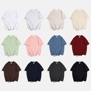 2025 logotipo impreso de alta calidad para hombre 100% algodón de gran tamaño en blanco liso Casual de talla grande patrón sólido - Product Image 2