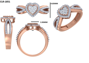 Anillo de Compromiso con Diamante Cultivado en Laboratorio de 0.50 Quilates, Diseño de Corazón, Joyería de Boda, Oro Blanco/Rosa Sólido de 10k/14k/18k - Product Image 6