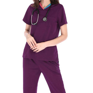 Ensembles de gommage uniformes unisexes médicaux d'été en spandex de haute qualité avec logo personnalisé hauts et pantalons uniformes hospitaliers - Product Image 6