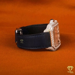 Wholesale Supply Authentic <b>Black</b> Leather Lab Grown Diamond <b>Watch</b> Trendy Luxury Accessory for <b>Men</b> and Women Available for Sale - Product Image 3