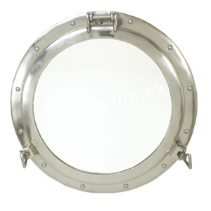 Miroir maritime à cadre carré miroir nid-de-poule plaqué or miroirs de bateau Titanic excellents en gros article nautique en vrac - Product Image 2