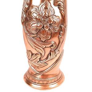 Florero de urna de metal para decoraciones de eventos de boda Centro de mesa Soporte de flores Florero de metal chapado en oro - Product Image 5