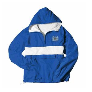 Chaqueta cortavientos clásica ligera con letras griegas bordada Crest Quarter Zip resistente a la intemperie procesamiento teñido liso largo - Product Image 2