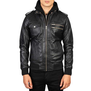 Chaqueta de invierno OEM de marca blanca para hombre, de talla grande, transpirable, de piel sintética con adornos de botones, abrigo holgado para motocicleta - Product Image 2