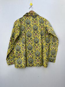 Conjunto de pijama de algodón 100% hecho a mano personalizado para mujer, recién llegado, V con cuello en ropa de dormir, vestido con patrón Floral suave para el verano - Product Image 4