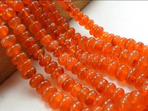 Cornaline lisse Rondelle perle 16 pouces brin 4-7MM environ pour la fabrication de bijoux grossiste fournitures nouveauté - Product Image 4