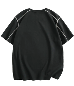 Personalizado 300 GSM algodón peso camisetas de gran tamaño para Hombres estilo Vintage cuello redondo diseño en Blanco estampado patrón Jersey tela Hip Hop - Product Image 2