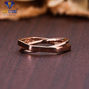 0,15 TDW banda de diamantes redondos 18K anillo de compromiso de oro rosa Cvd/Hpht Joyería de diamantes - Product Image 3