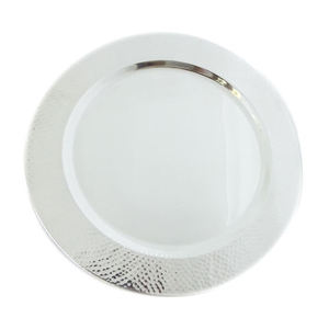 Nouveauté : Assiette de service chargeuse, vaisselle plaquée argent, bordure premium, vaisselle décorative de qualité supérieure, plats, assiettes - Product Image 4
