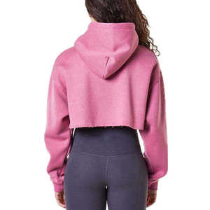 Sudaderas con Capucha y Top Corto de Punto para Mujer, 100% Algodón, Logotipo Frontal Personalizable, Venta al Por Mayor - Product Image 5